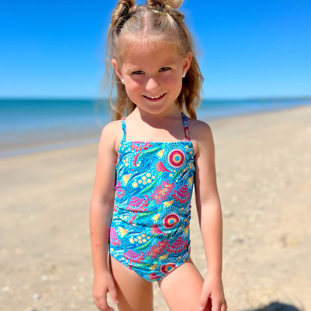 little girls beach swimsuits Little Girls Swimsuit One-Piece Swimming Costume – TicTasTogs