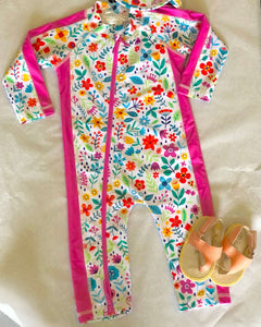 NEW! Baby Full Length Zip Sunsuit Set | Ditsy Daisy