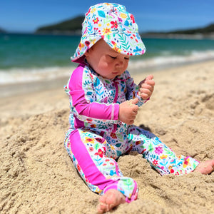 NEW! Baby Full Length Zip Sunsuit Set | Ditsy Daisy