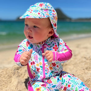 NEW! Baby Full Length Zip Sunsuit Set | Ditsy Daisy