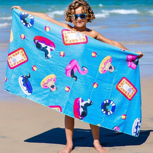 Kids Swim & Beach Towel | Doggy Pool Party