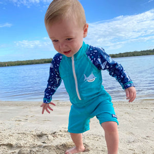 All-in-one Sunsuit | Shark Attack! Size 5 only