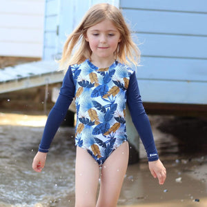 Long Sleeve Swimsuit | Golden Leaves | Size 6 only