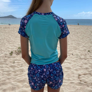 Short Sleeve Top + Beach Shorts | Flower Power