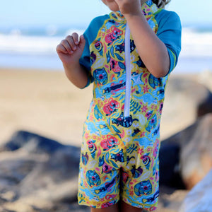 Kids Short Sleeve Sunsuit | Aussie Animalia